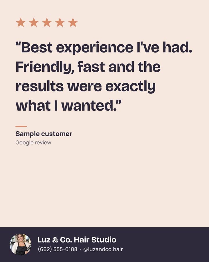 Sample customer review post